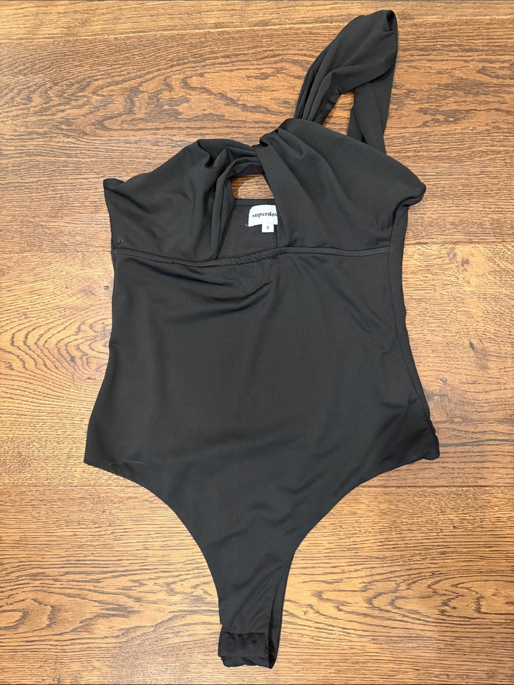 superdown Black One-Shoulder bodysuit